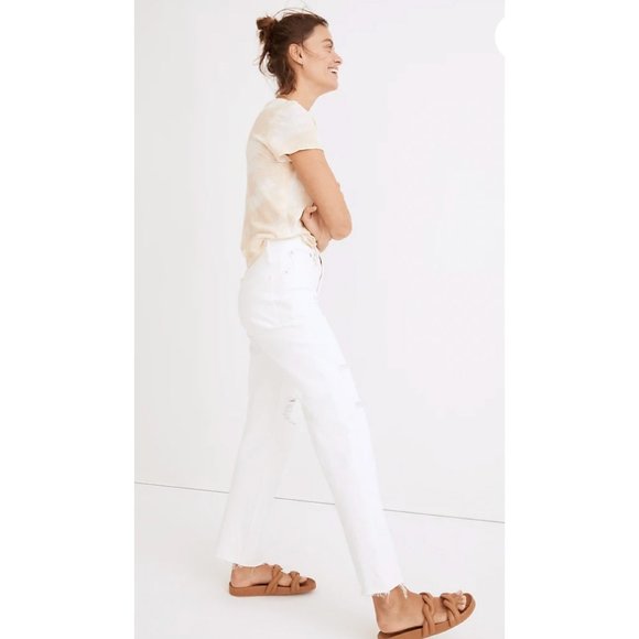 NWT Madewell Women's $138 Perfect VIntage Straight Jean Ripped Knee Size… - Picture 2 of 8